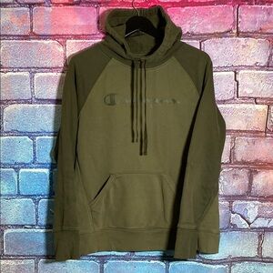 Champion Hoodie Green Size Large Pullover Sweatshirt Women's Reverse Weave Logo